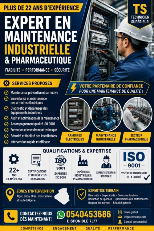 Technicien Supérieur en Maintenance Industrielle & Pharmaceutique - 22 Ans d'Expérience