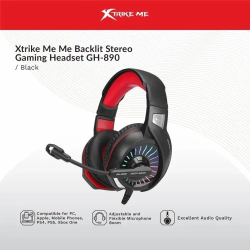 Casque Gaming RGB 7.1 Virtual Multi-Platforme PC,Mobile,PS4,PS5,XBOX One, GH-890 Xtrike Me