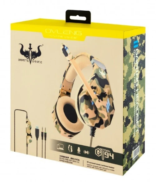 Casque Gaming avec Microphone Anti-bruit pour PC USB + 2 JACK 3.5 GT94 OVLENG