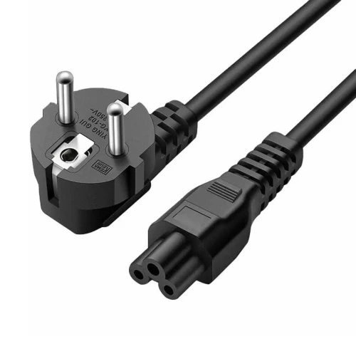 Cable d'Alimentation pour PC Ø 3x0.75mm2 1.2m Format Trèfle (Prise EU Type E vers IEC320C5)