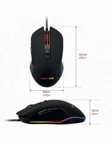 Souris Gamer USB Filaire Capteur Optique 2400 DPI 6 Boutons Rétroéclairage RGB S-GTA210 Advance