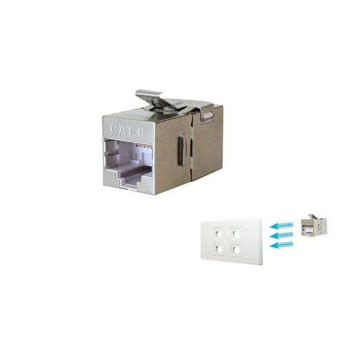 Coupleur RJ45 Cat 6A STP Femelle-Femelle 8P8C - Keystone - Compatible Cat6/Cat5e