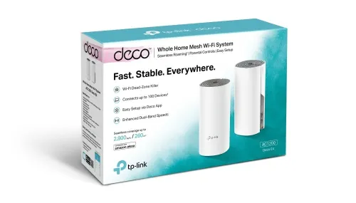 Système Wi-Fi Mesh pour Toute la Maison à 260m2 AC1200 Deco E4 (2-pack) Ver: 4.0 TP-Link