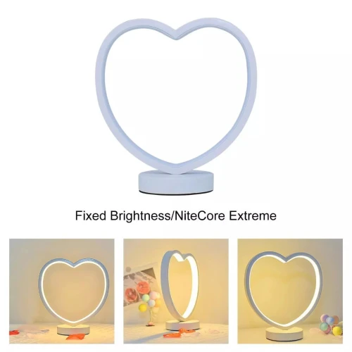 Lampe Veilleuse Pour Chevet & Bureau Décorative Avec Télécommande Forme Cœur ,2 mode de Lumières