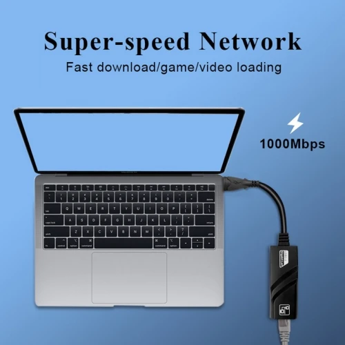 Adaptateur réseau USB 3.1 Type-C vers RJ45 Gigabit pour PC / Laptop