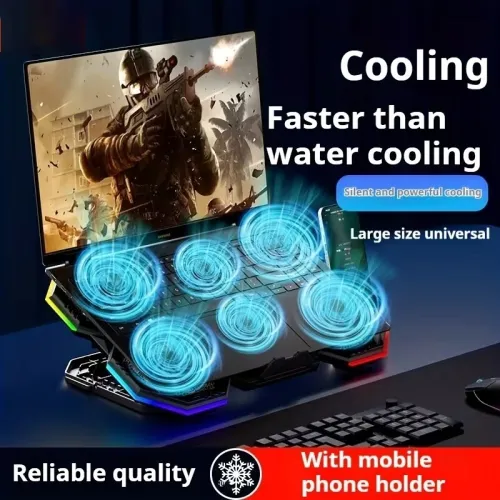 Refroidisseur avec 6 Ventilateurs Réglables  Jusqu'À 19" avec Support Mobile RGB NCP-079 RGB MIKUSO