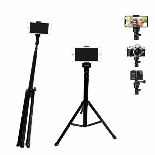 Trépied Perche pour Mobile, Go Pro & Caméra avec Support de Clip de Téléphone Z02