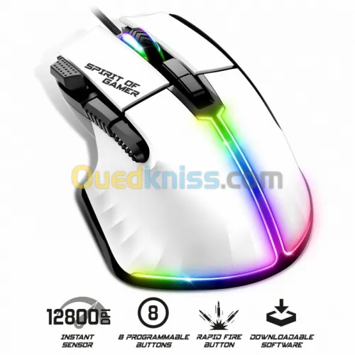 Souris Filaire USB pour Gamer 12800 Dpi - 8 Boutons Programmables RGB PRO-M5