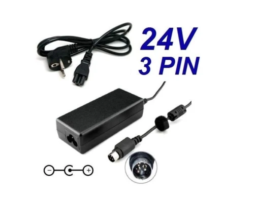 Chargeur & Transfo 24V / 3A Connecteur: à 3 Pin (Broches) Compatible Imprimante Ticket de Caisse 