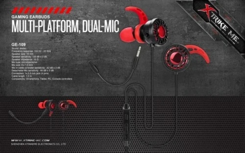 Écouteurs Gaming Avec Microphones Stéréo Détachable Multiplateforme Pour PC,PS4... GE-109 XTRIKE ME