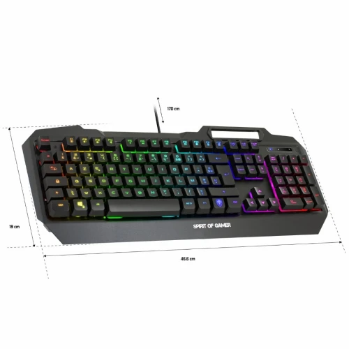 Clavier Gamer Semi-Mécanique Multimedia Support Smartphone Rgb Usb Elite-K40 SPIRIT OF GAMER