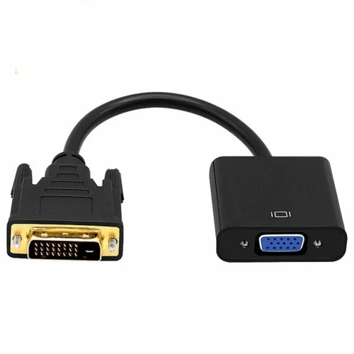 Adaptateur Convertisseur D V I-D vers VGA (D V I-D mâle 24 + 1 broches vers VGA femelle 15 broches) 