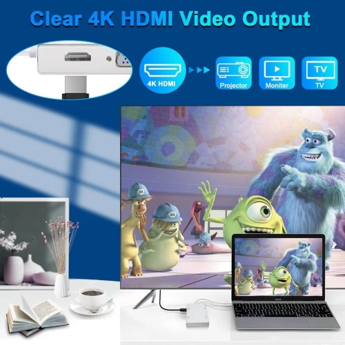 Adaptateur 4 en 1  USB Type-C vers HDMI / DVI / VGA / USB 3.0 Multiplateformes
