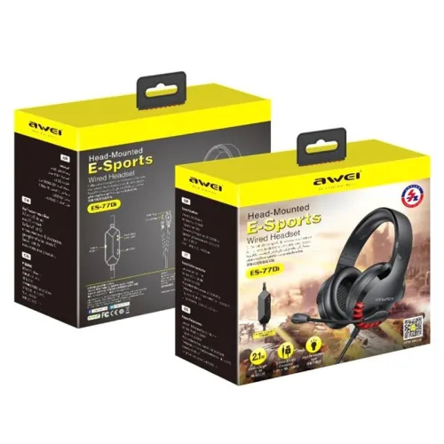 Casque Gaming Stéréo Jack 3.5 Mm + USB Pour Mobile Gaming Pc Ps4 ES-770i AWEI