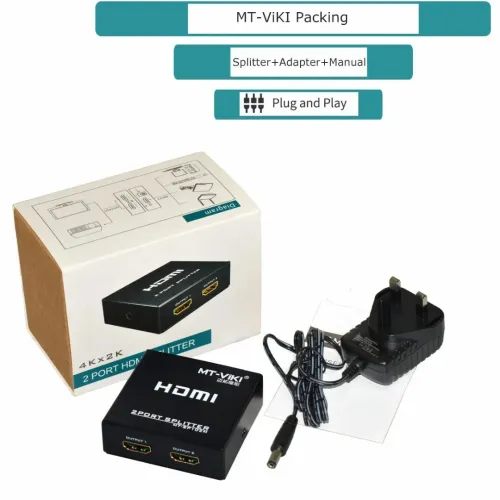 Splitter Répartiteur HDMI 4K 30 Hz 1 x 2 - 1 entrée 2 sorties, Alimenté, MT-SP102M MT-VIKI