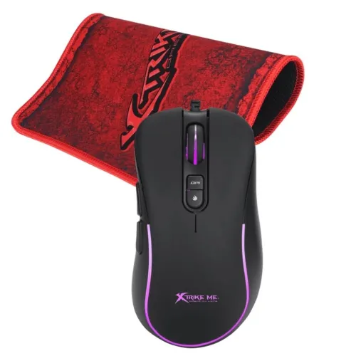 Pack 2 en 1: Souris Gaming Optique Filaire USB & Tapis de Souris Antidérapante GMP-290 XTRIKE ME