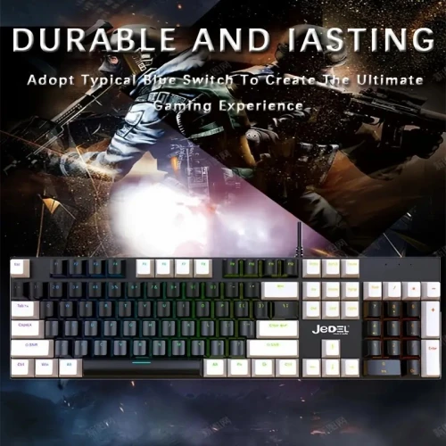 Clavier Gaming Mécanique USB 104 Touches, Structure Métallique, RGB Anti-Ghosting KL-95D JEDEL 