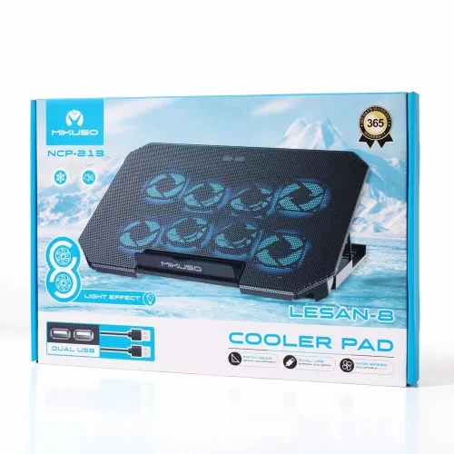 Refroidisseur Laptop avec 8 Ventilateurs Réglables Compatibles jusqu'à 17" NCP-213 MIKUSO