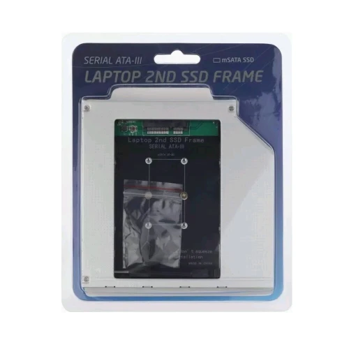 Boîtier Rack pour Disque Dur Secondaire SSD mSATA pour Ordinateur Portable SATA 9.5 mm
