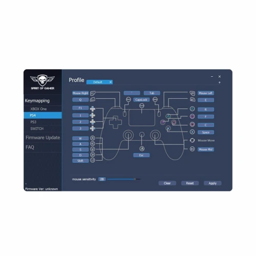 Pack Clavier Mécanique Single Hand & Souris Pour Ps4 Xbox One Pc Xpert-G700 Spirit Of Gamer