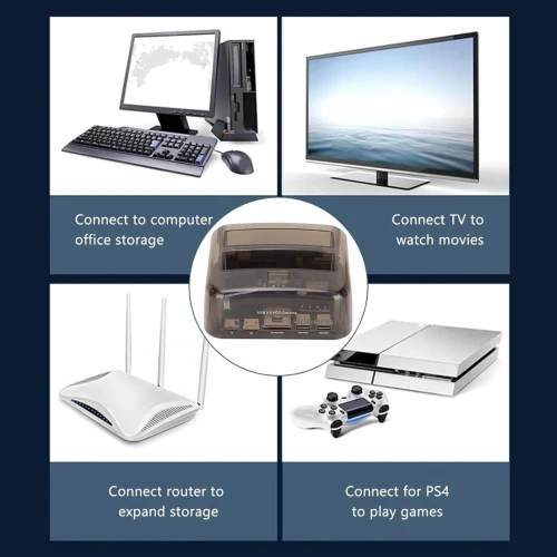 Station d'Accueil Double Disques Durs HDD & SSD SATA & IDE 2,5" et 3,5" sur Port USB 3.0 S8