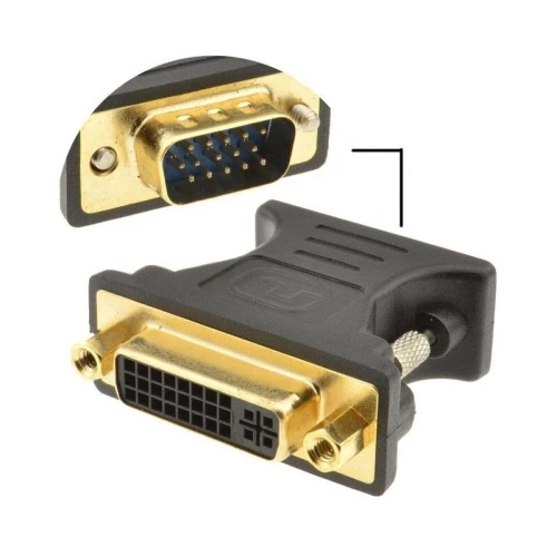 Adaptateur Vidéo Haute Performance DVI-I (24+5) Femelle vers VGA Mâle (15 Broches)