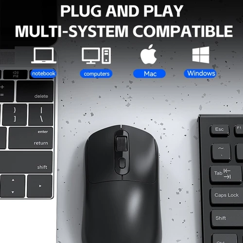 Souris Sans Fil Double Mode Bluetooth & 2.4 GHz Rechargeable, Jusqu'à 3200 DPI X8 T-WOLF