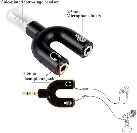 Adaptateur Splitter Jack 3.5mm (M) vers 2 Jack 3.5 (F) Audio + Microphone