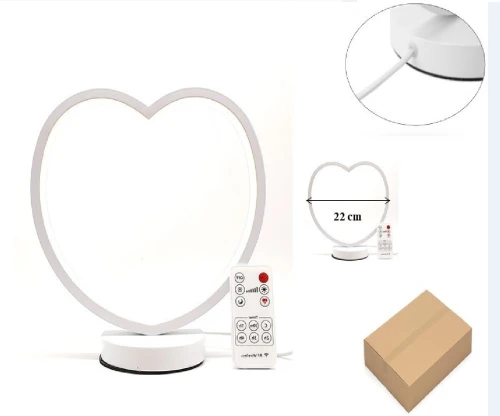 Lampe Veilleuse Pour Chevet & Bureau Décorative Avec Télécommande Forme Cœur ,2 mode de Lumières