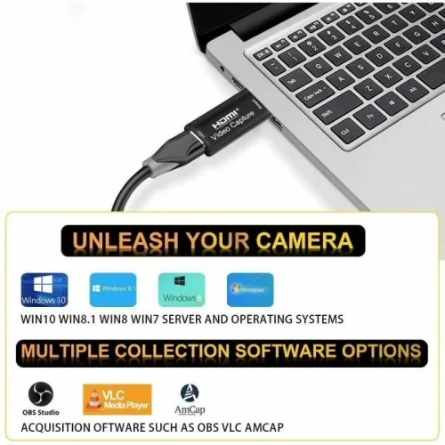 Carte Acquisition HDMI 4K Vers USB 2.0 (Adaptateur Capture HDMI Audio & Vidéo vers USB2.0)
