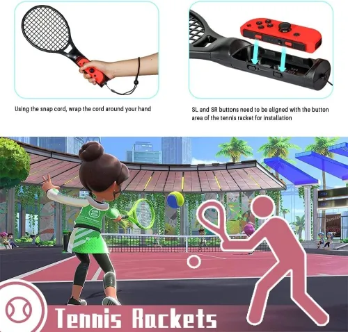 Pack 9 en 1 Accessoires de Sport Switch Compatible avec Nintendo Switch/Switch OLED JYS-NS236