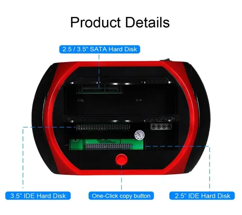 Station d'Accueil Double Disques Durs SATA/IDE 2,5" et 3,5" USB 2.0 & Lecteur Carte Mémoires N: 875