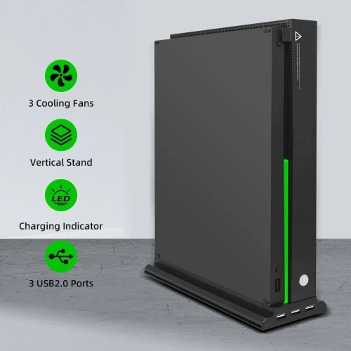 Support & Refroidisseur avec 3 ventilateurs & 3 Ports USB 2.0 pour Xbox One X TYX-1768 DOBE
