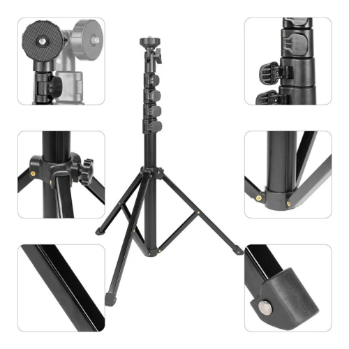 Trépied &Perche à Selfie Extensible pour Caméra,projecteur LED,Facile à Transporter,Rotation YS-818