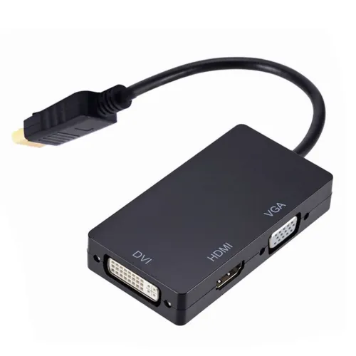 Convertisseur 3-en-1 Displayport (DP) vers HDMI/DVI/VGA Multifonction