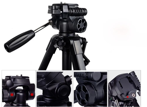 Trépied Pro pour Appareil Photo avec Tête d'Amortissement Fluide Tridimensionnelle 360 Degrés VCT-668 Yunteng