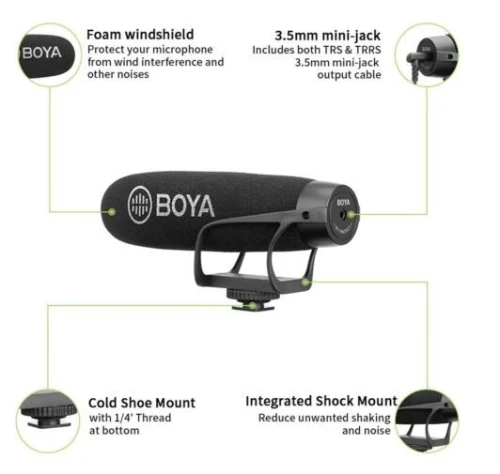 Microphone à Condensateur Directionnel Super Cardioïde Multi-platform BY-BM2021 BOYA