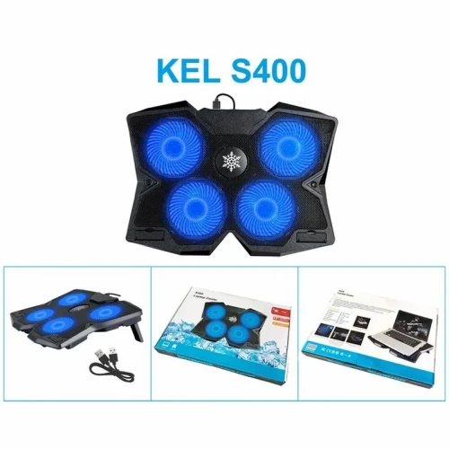 Refroidisseur Laptop avec 4 Ventilateurs Réglables Compatibles jusqu'à 17" S400