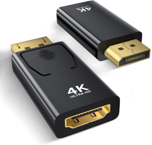Adaptateur High-Speed DisplayPort Male to HDMI Female, Supports 4K@60Hz, HDCP 2.2, 3D, and Audio.