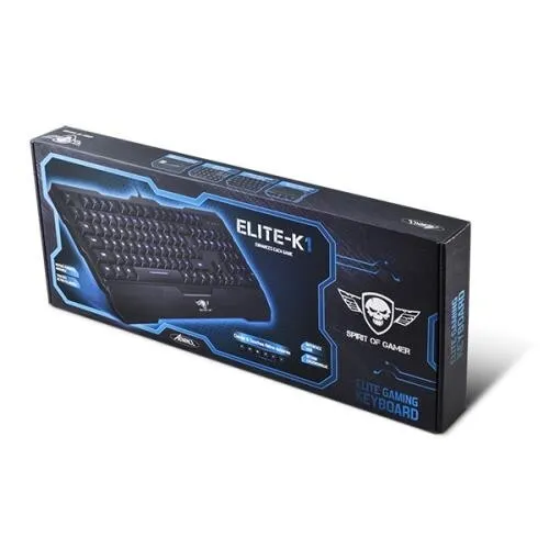 Clavier Gamer AZERTY Multimédia Rétro-Éclairage ELITE-K1 CLA-EL861 SPIRIT OF GAMER