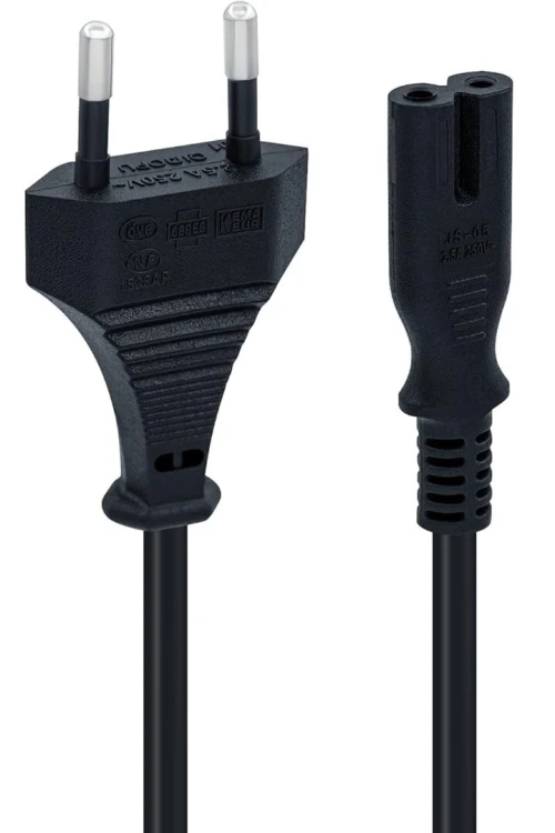 Cable d'Alimentation 2x1mm2 1.5m Format Secteur Bi-polaire