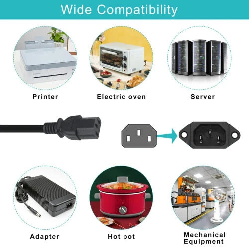 Câble d'Alimentation pour PC 3m Ø 3x0.75mm2 avec Double Connecteurs C13
