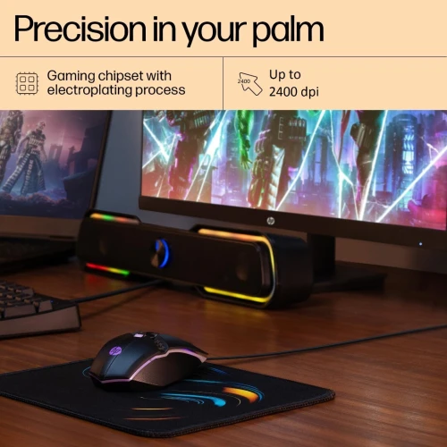 Souris HP M270 Gaming Filaire Essentielle pour une Précision et un Style Inégalés 