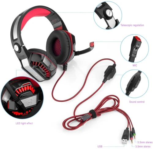 Casque Pro Gaming avec Microphone Lumineux pour PC Mobile PS4 GM-2 BEEXCELLENT