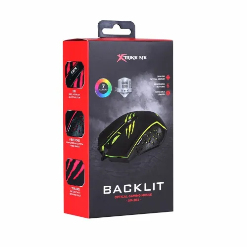 Souris Gaming Optique Filaire USB  Rétro-Éclairage LED Multicolore, 7 Couleurs GM-203 XTRIKE ME