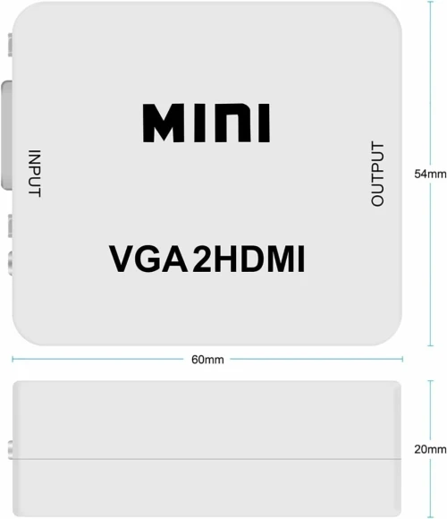 Convertisseur Mini VGA + Audio vers HDMI HD 1080p Multiplateformes