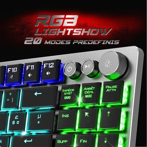 Clavier Gamer Sans Fil - Format Ultra-compact 65% - Bluetooth/USB RGB - AZERTY Xpert-K1300