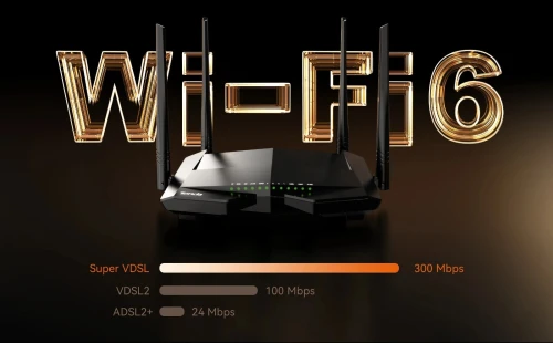 Modem Routeur WiFi 6 Gigabit AX1500 Compatible VDSL/ADSL avec 4 Antennes V15 TENDA