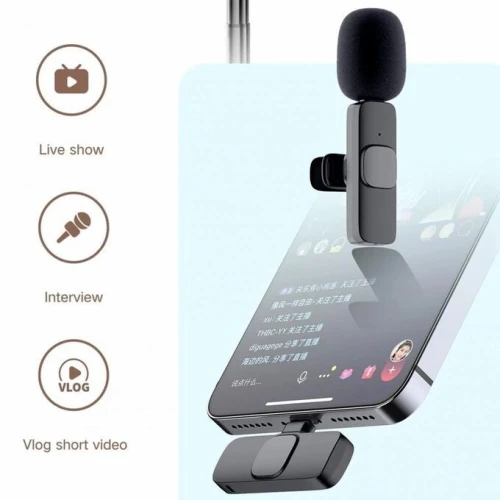 Microphone USB Type-C Sans Fil pour Enregistrement, Vlog, Conférence, Interview, Diffusion en Direct K8