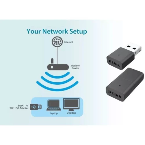 Adaptateur Nano USB 2.0 Wi-Fi N 300Mbps DWA-131 D-Link